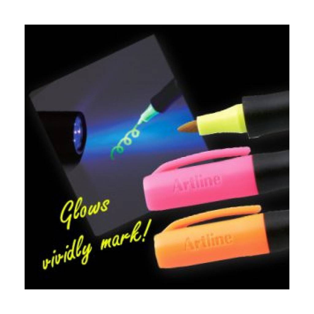 Artline Supreme Glow Under UV Light