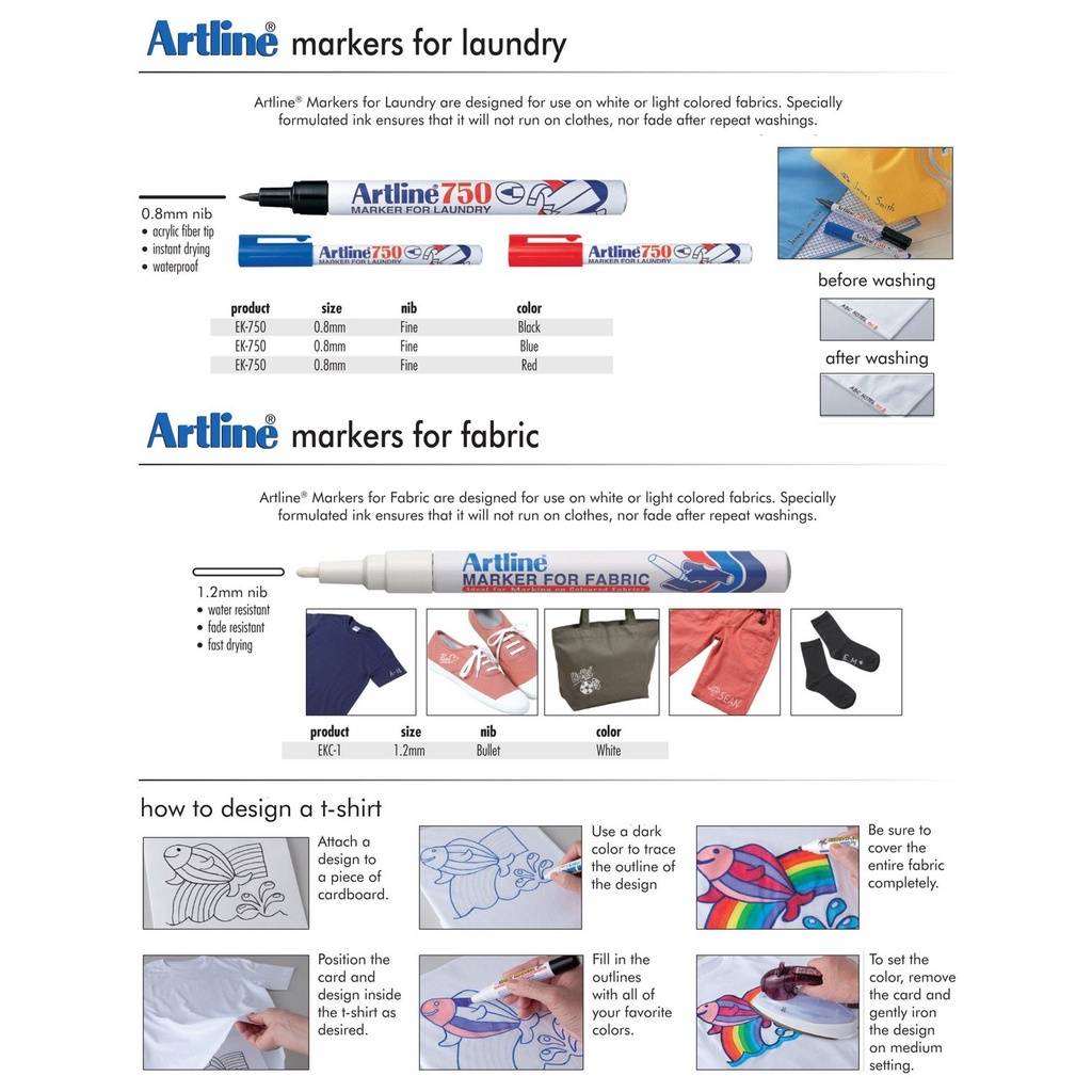 Artline 750 Marker for Laundry