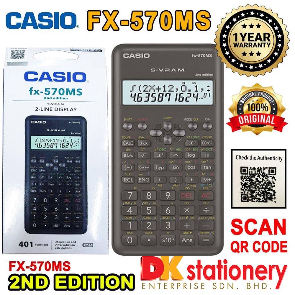 Casio Scientific Calculator I FX570MS 2nd Edition 100 Original