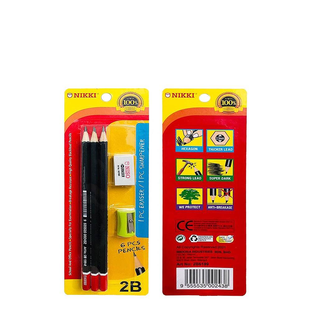 2B Pencil 12pcs / Box I Nikki 2B Set Pencil